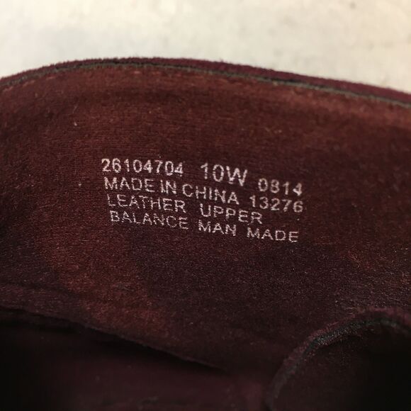Clarks Womens 10W Wedge Ankle Boots Suede Leather Lace Up Burgundy Purple Witchy - Picture 8 of 11
